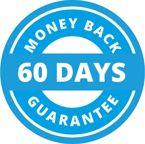 60 day 100% money back satisfaction guarantee seal