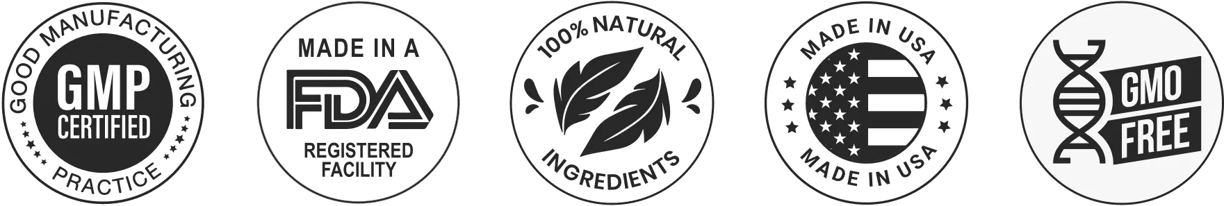 FDA Approved Facility and GMP Certified Trust Badges for Triple Collagen